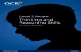 Level 2 Award Thinking and Reasoning Skills - · PDF fileLevel 2 Award Thinking and Reasoning Skills ... It provides a foundation for further study of academic and ... Thinking and