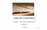 LAW OF CONTRACT - University of Sydney 2016-17/LPAB... · contract; • the formation of ... procured through fraud, misrepresentation or some other vitiating factor (Curtis)