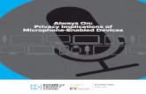 Always On: Privacy Implications of Microphone … ALWAYS ON: PRIVACY IMPLICATIONS OF MICROPHONE-ENABLED DEVICES I. ADVANCES IN SPEECH RECOGNITION Speech recognition—the ability to