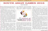 SOUTH ASIAN GAMES 2016 - Employment Newsemploymentnews.gov.in/SOUTH ASIAN GAMES 2016.pdf · SOUTH ASIAN GAMES 2016 Harpal Singh Bedi ... Nepal, Pakistan, Sri Lanka and host India