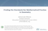 Finding the Standards for Mathematical Practice in · PDF fileFinding the Standards for Mathematical Practice . in Geometry. ... reflection questions, math overviews, ... (see handout