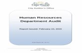 Human Resources Department Audit - Cape Coral, A-2 Human Resources... · PDF fileSUBJECT: Audit of the Human Resources Department . The Human Resources Department audit resulted in