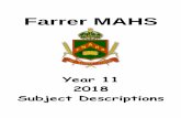 Farrer MAHSfarrer.nsw.edu.au/wp-content/uploads/2016/01/Year-11-subject... · Farrer MAHS . Year 11 . 2018 . ... courses delivered by TAFE are locally designed courses that have been