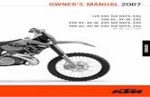OWNER’S MANUAL 2007 - Karlströms Motor manualer/AGARBOK125EXC-07.pdfOWNER’S MANUAL 2007 ART. NR. 3.211.144EN ENGLISH. ... The display changes and the circumference of the front