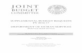 SUPPLEMENTAL BUDGET REQUESTS FY 2016-17 · PDF fileSUPPLEMENTAL BUDGET REQUESTS FY 2016-17 . ... county departments of social services, ... single occupancy male rooms and four double