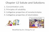 1. Concentration units 2. Principles of solubility 3. Colligative properties of ... · PDF file · 2017-02-28Colligative properties of nonelectrolytes 4. ... Suppose you had 2.00