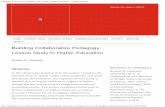 Building Collaborative Pedagogy: Lesson Study in Higher ... · PDF file... teaching and learning, leadership Building Collaborative Pedagogy: ... higher education faculty, ... students’