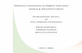 Alabama Commission on Higher · PDF filealabama commission on higher education programmatic review of non-alabama institutions application for single institution* july 2016 section