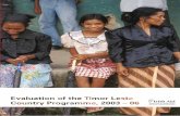Evaluation of the Timor Leste Country Programme, 2003 – 08 · PDF fileEvaluation of the Timor Leste Country Programme, 2003 – 08 ... 2.4 IA Programme Management ... After the 2007