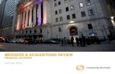 MERGERS & ACQUISITIONS REVIEW - Thomson Reuters …dmi.thomsonreuters.com/Content/Files/4Q2012_MA_Financial_Advisory... · FINANCIAL ADVISORS MERGERS & ACQUISITIONS REVIEW ... financial