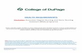 College of DuPage Requirements Updated 11/6/17 Page 3 HEALTH REQUIREMENTS OVERVIEW The completion of all health requirements is mandatory as a student of the College of DuPage (COD)