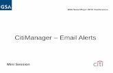 CitiManager Email Alerts - Banking with · PDF fileCitiManager –Email Alerts ... payment history report in an excel format is ... a favorable or negative research opinion or offering