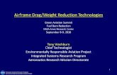 Airframe Drag/Weight Reduction Technologies - NASA · PDF fileAirframe Drag/Weight Reduction Technologies Green Aviation Summit Fuel Burn Reduction NASA Ames Research Center September