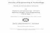 Faculty of Engineering & Technology · PDF fileMethods of leveling: Simple leveling, fly leveling, differential leveling, reciprocal leveling, Longitudinal and cross sectioning, Computation