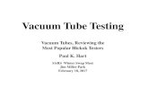 Vacuum Tube Testing -   · PDF fileVacuum Tube Testing Vacuum Tubes, ... develop standards to ensure that equipment of ... Contrary conclusion: Calibration tubes are
