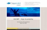 HACMP – High Availability - Mt  · PDF fileunit by HACMP, configured by the HACMP administrator. Attributes of a Resource Group – startup, fallover and fallback policies