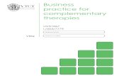 Business practice for complementary therapies · PDF file · 2012-08-24Business practice for complementary therapies 1. ... Explain how to promote complementary therapy practices