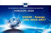 H2020 - Energy Calls 2016-2017 Energy Challenge calls 2016...Fast track to Innovation ... Behavioural change toward energy-efficiency through ICT • Topic EE-8-2016 Socio-economic