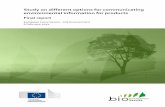 Study on different options for communicating …ec.europa.eu/environment/eussd/pdf/footprint...2 | Study on different options for communicating environmental information for products