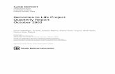 Genomes to Life Project Quarterly Report October 2003prod.sandia.gov/techlib/access-control.cgi/2004/040038.pdf · Genomes to Life Project Quarterly Report ... Genomes to Life Project