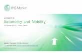 AUTOMOTIVE Autonomy and Mobility - IHS Markitcdn.ihs.com/www/pdf/20161019-AutoConf-Tokyo-ENG-Carlson.pdfproduction cars Mobileye Industry leader in ... Guidance will shape the future
