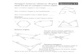 Polygon Interior/Exterior Angles Geometry 5 - …20Polygons$20Proofs.pdf · Polygon Interior/Exterior Angles Geometry 5.1 Recall the sum of a polygon’s interior angles: Sum of interior