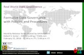 Formalize Data Governance with Policies and Procedures
