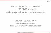 An increase of DS queries to JP DNS servers · PDF file–IP addresses which send JP DNSKEY queries ... 172800 / 5400 32 times ... The increase of DS queries for JP DNS servers and