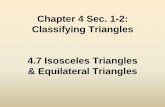 Chapter 4 Section 1: Classifying Trianglespapgeometry.weebly.com/.../2/2/8/6/22869852/4.1_4.7_triangle_ppt.pdf · Class Exercises Find the value of x and tell which theorem ... X