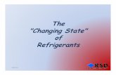 Changing State 3-25-11 - Refrigeration Supplies Distributor · PDF file"Changing State" of Refrigerants ... •Most all Refrigerant Blends are a mixture of some or all of the ... components