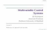Multivariable Control Systems - Personal Datakarimpor.profcms.um.ac.ir/imagesm/354/stories/mul_con/... · References are appeared in the last slide. ... Characteristic-locus method