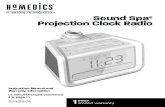 Sound Spa Projection Clock Radio - HoMedics · PDF fileSound Spa ® Projection Clock Radio ... • Full function dual alarm with snooze and gradual wake ... • Sound Spa Auto Set