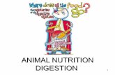 ANIMAL NUTRITION DIGESTION - Wikispaces · PDF fileAlimentary canal Digestion ... • Breakdown starch into maltose • Tongue – Mixes food with the saliva and rolls it into balls