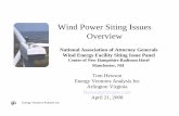 Wind Power Overview - NAAG · PDF fileTo displace energy from New England’s smallest coal unit ... one 500 MW fossil fired powerplant in New England. ... Wind Power Overview - NAAG