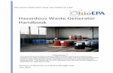 Hazardous Waste Generator Handbook - Ohio · PDF fileHazardous Waste Generator ... July 2014 Hazardous Waste Generator Handbook Page i of xvi Table of Contents ... and Ground Waters,