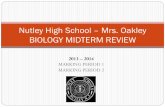 Nutley High School – Mrs. Oakley BIOLOGY MIDTERM · PDF fileNutley High School – Mrs. Oakley BIOLOGY MIDTERM REVIEW . ... Form a question you want to answer by conducting a ...