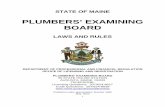 STATE OF MAINE · PDF filestate of maine plumbers’ examining board laws and rules department of professional and financial regulation ... §3403-b plumbing code