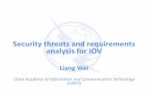 Security threats and requirements analysis for IOV risks of wireless LAN communication (Bluetooth, Zigbee, etc.) • Attacks mainly concentrate in three aspects: authentication process
