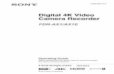 Digital 4K Video Camera Recorder - pdf.crse. · PDF fileDigital 4K Video Camera Recorder FDR-AX1/AX1E. 2 Owner’s Record ... whenever you call your Sony dealer regarding this product.