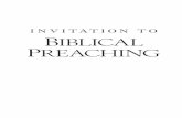 InvItatIon to BIBLICAL PreAChIng - · PDF fileInvitation to Theological Studies 1. Invitation to Biblical Hebrew: A Beginning Grammar Russell T. Fuller and Kyoungwon Choi 2. Invitation