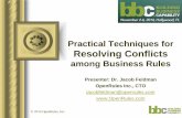 Practical Techniques for Resolving Conflicts - Home - · PDF filePractical Techniques for Resolving Conflicts among Business Rules Presenter: Dr. Jacob Feldman ... Defeasible Logic