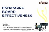 ENHANCING BOARD EFFECTIVENESS - OECD.org - · PDF file · 2016-03-291 Enhancing Board Effectiveness ... To establish guidelines for GLCs to optimise their capital structure ... Ideal