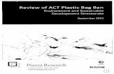 Review of ACT Plastic Bag · PDF fileReview of ACT Plastic Bag Ban Environment and Sustainable ... The idea of placing a national levy on plastic bags to use the money for litter reduction