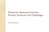 Model for Business Archives – Present Scenario and Challenges Conference 2015 Paper A... · Model for Business Archives – Present Scenario and Challenges ... •Objective of setting
