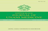 HIPPOCRATIC JOURNAL OF UNANI MEDICINE - …ccrum.res.in/writereaddata/UploadFile/Hippocratic4_1534.pdf · Prof. Anis A. Ansari, Aligarh, INDIA Chemistry Modern Medicine Dr. Sajid