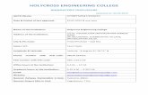 HOLYCROSS ENGINEERING · PDF file · 2013-03-08Date & Period of last approval: 10.05.2012 & one year Name of the Institution: Holycross Engineering College Address of the Institution: