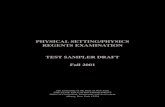 PHYSICAL SETTING/PHYSICS REGENTS EXAMINATION TEST SAMPLER ... · PDF filePHYSICAL SETTING/PHYSICS REGENTS EXAMINATION TEST SAMPLER DRAFT ... Physical Setting/Physics Regents ... level