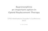 Buprenorphine an important option in Opioid … important option in Opioid Replacement Therapy CPSO Methadone Provider’s Conference 2012 Dr. Chris Sankey Professional Associations
