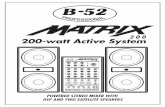Stereo Power amplifier features - B-52 Professional · PDF fileStereo Power amplifier features ... The MATRIX-200 has a true 200-watt stereo amplifier, ... MATRIX-200. Each 1/4”