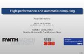 High-performance and automatic computinghpac.rwth-aachen.de/~pauldj/talks/Frankfurt13.pdf · High-performance and automatic computing Paolo Bientinesi AICES, RWTH Aachen pauldj@aices.rwth-aachen.de